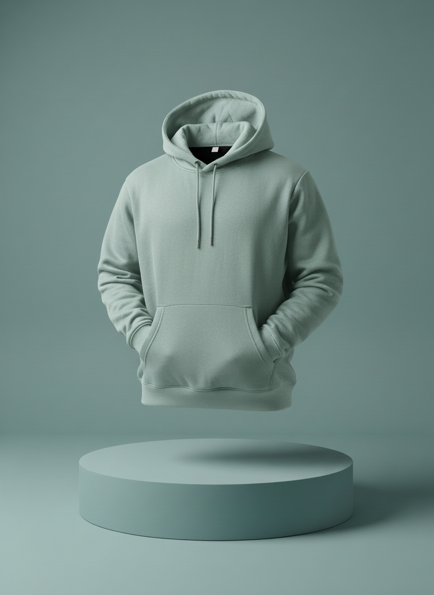 Unisex Soft Fleece Pullover Hoodie - Sage Green