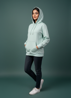 Unisex Soft Fleece Pullover Hoodie - Sage Green