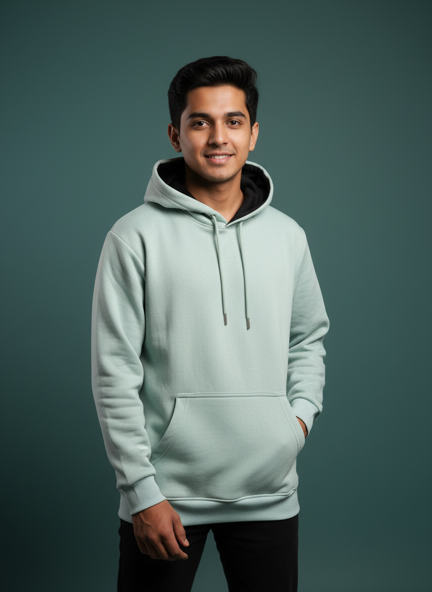 Unisex Soft Fleece Pullover Hoodie - Sage Green
